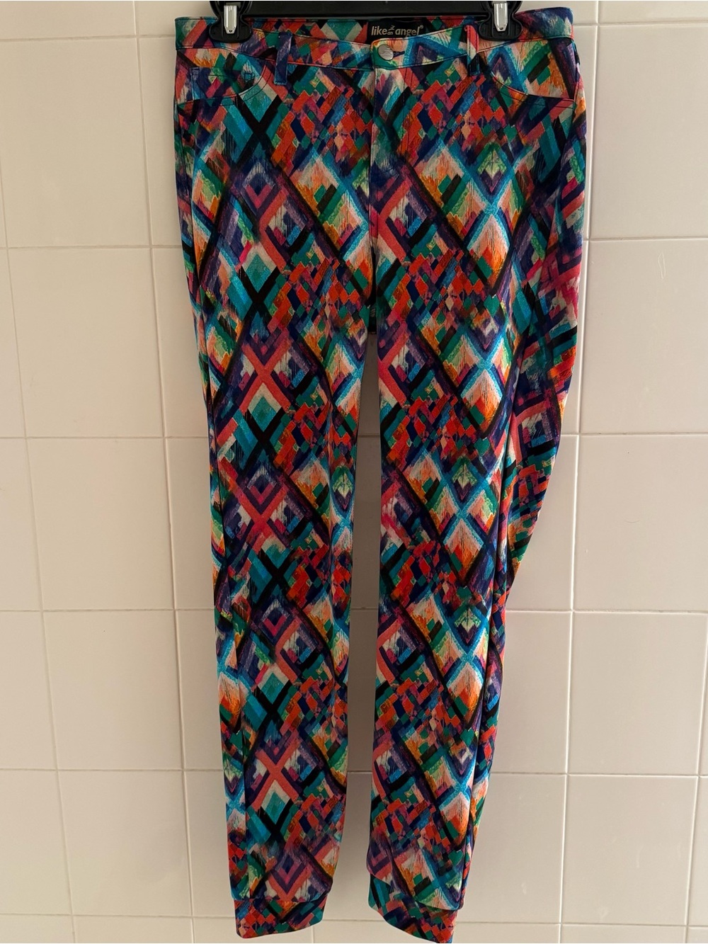 Like an Angel L Spandex Geometric Pattern Spandex